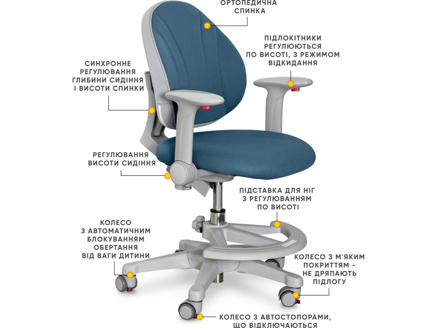 Крісло дитяче Evo-kids Mio-DB (Y-407 DB) — фото 2